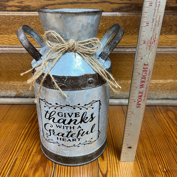 Give Thanks Metal Milk Can - Picture 4 of 4